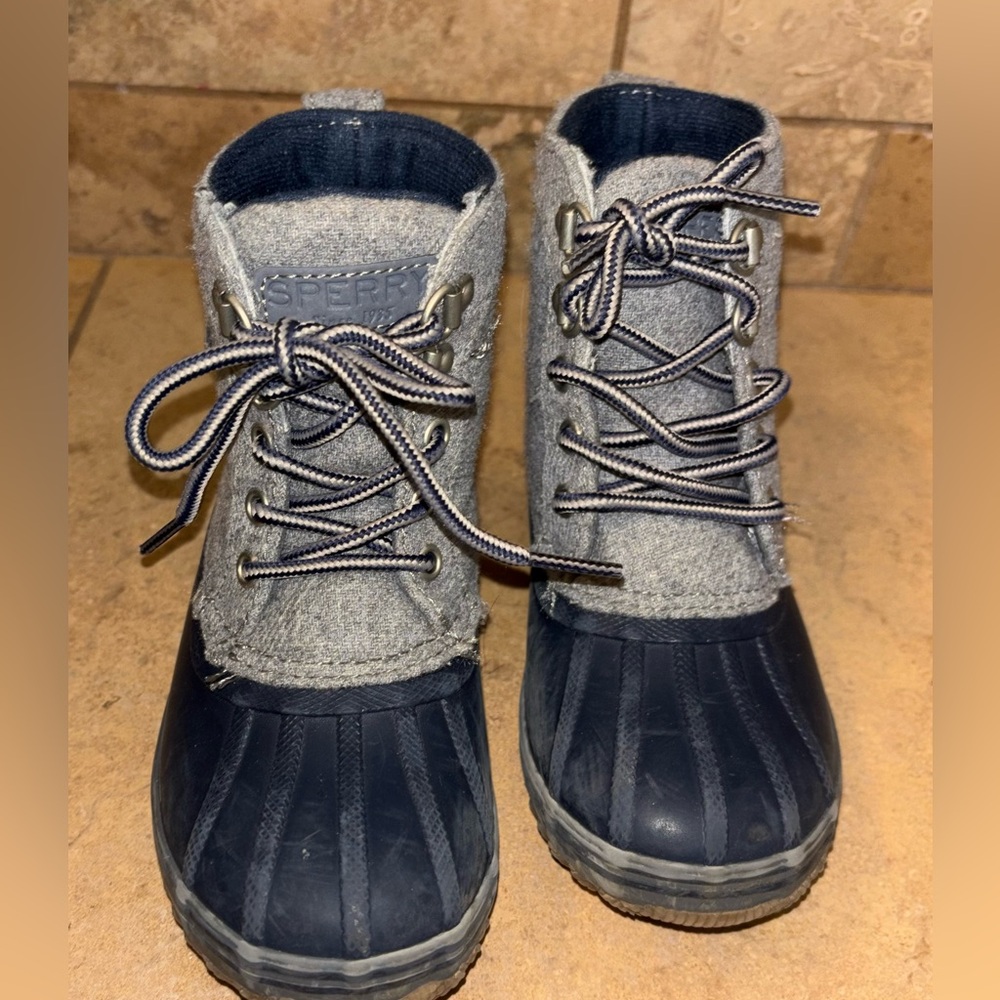 Sperry Duck Boots Navy/Grey sz 11 Toddler